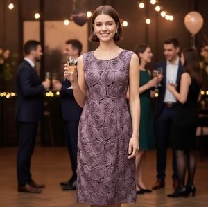 Adrianna Papell Rosette Cocktail Dress - Size 6